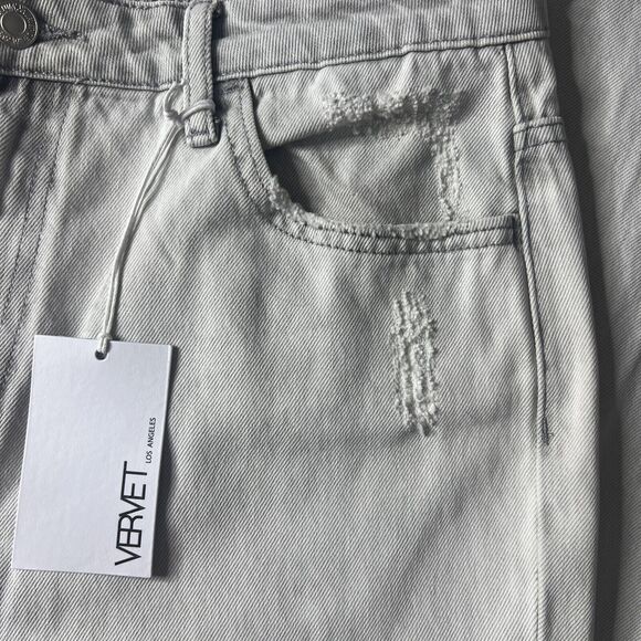 NWT VERVET Distressed Grunge Ripped Jeans Light Wash Denim Straight Leg Size 31 - Picture 8 of 12